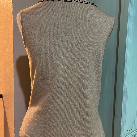 Ming Wang Beige Layering Tank Shirt Braided Scoop Neckline Size Small - Picture 6 of 10
